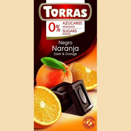 Torras narancsos étcsokoládé hozzáadott cukor nélkül 75g