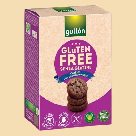 Gullon Choco Chips gluténmentes keksz csokoládé darabokkal 200g