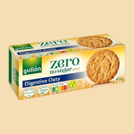 Gullon Zero Digestive Oaty (Avena) cukormentes zabpelyhes keksz 410g