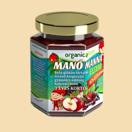 Organic Force Manó Manna gyümölcs-zöldség szuperkoncentrátum béta-glükánnal 3 éves kortól  210g